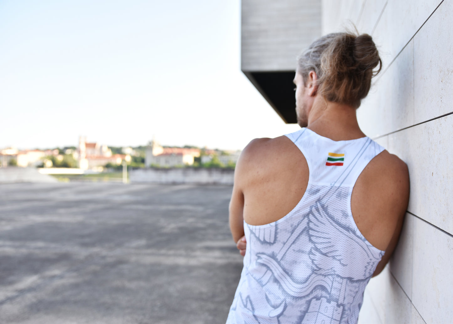 Vyriški balti berankoviai marškinėliai