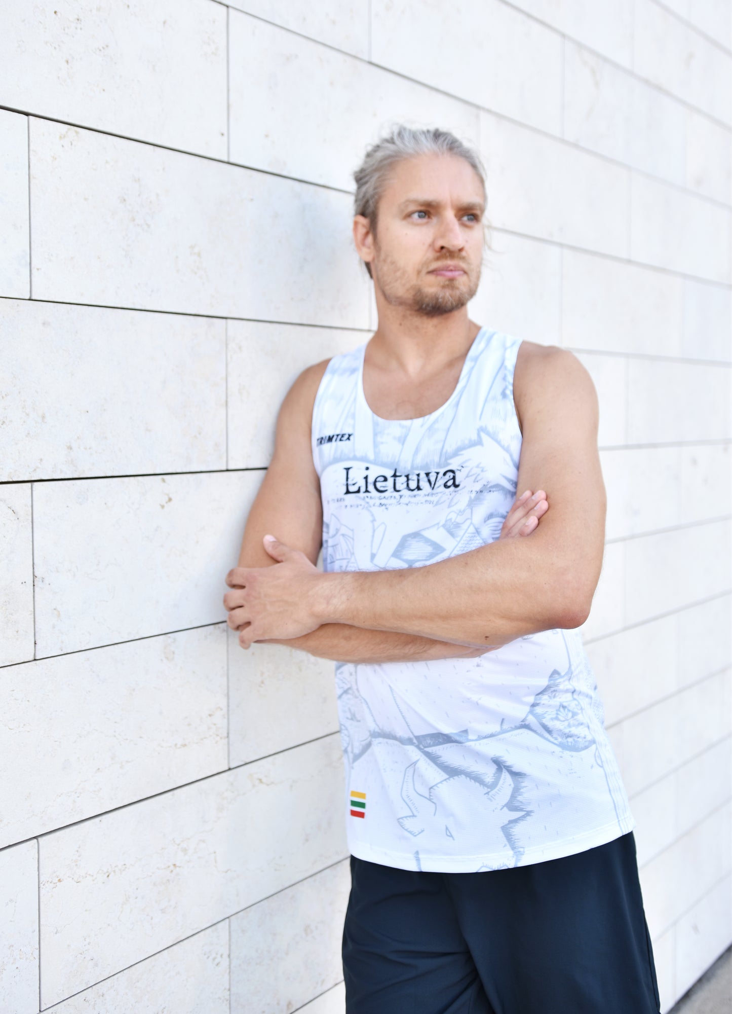 Vyriški balti berankoviai marškinėliai